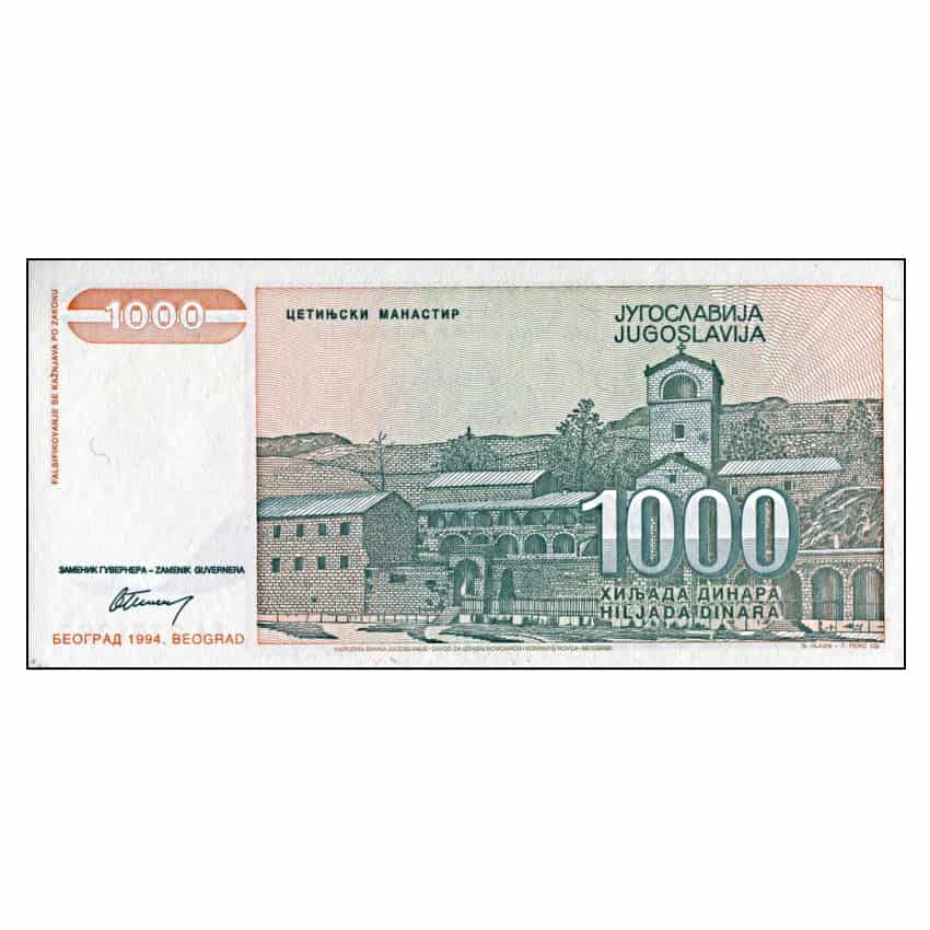 Yugoslavia 1994, 1,000 Dinars (UNC) - P-140a