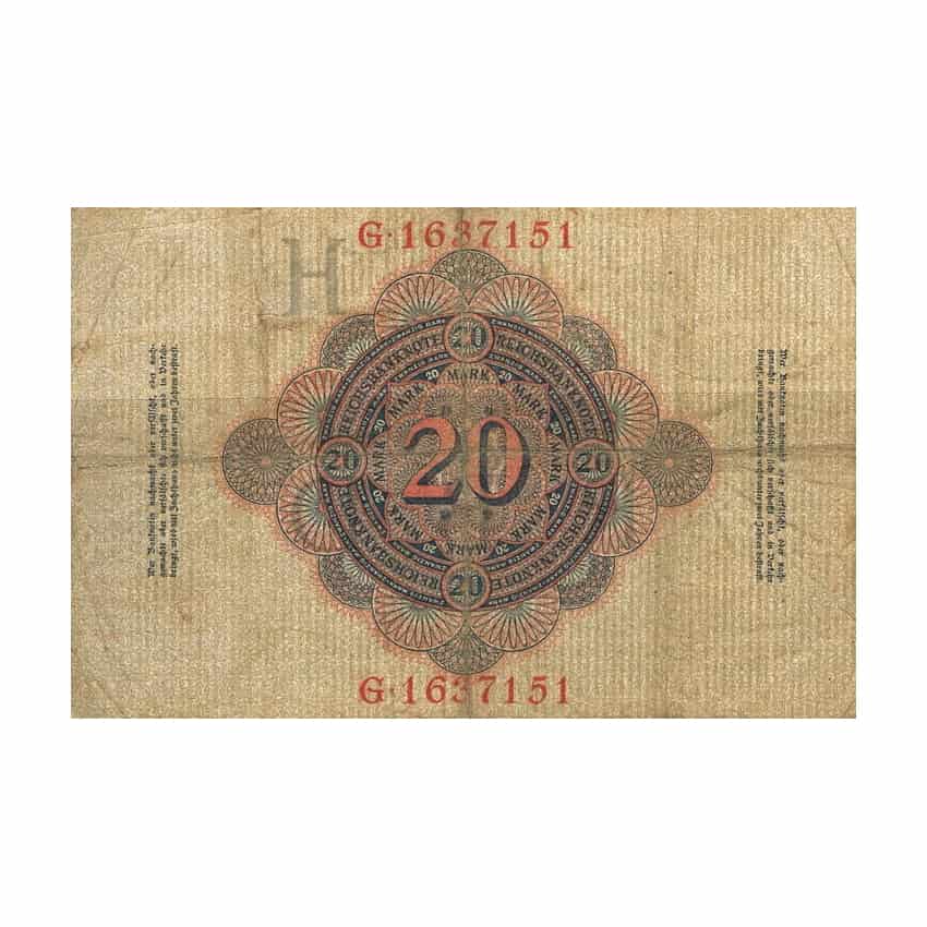 Germany 1910, 20 Marks (F) - P-40b