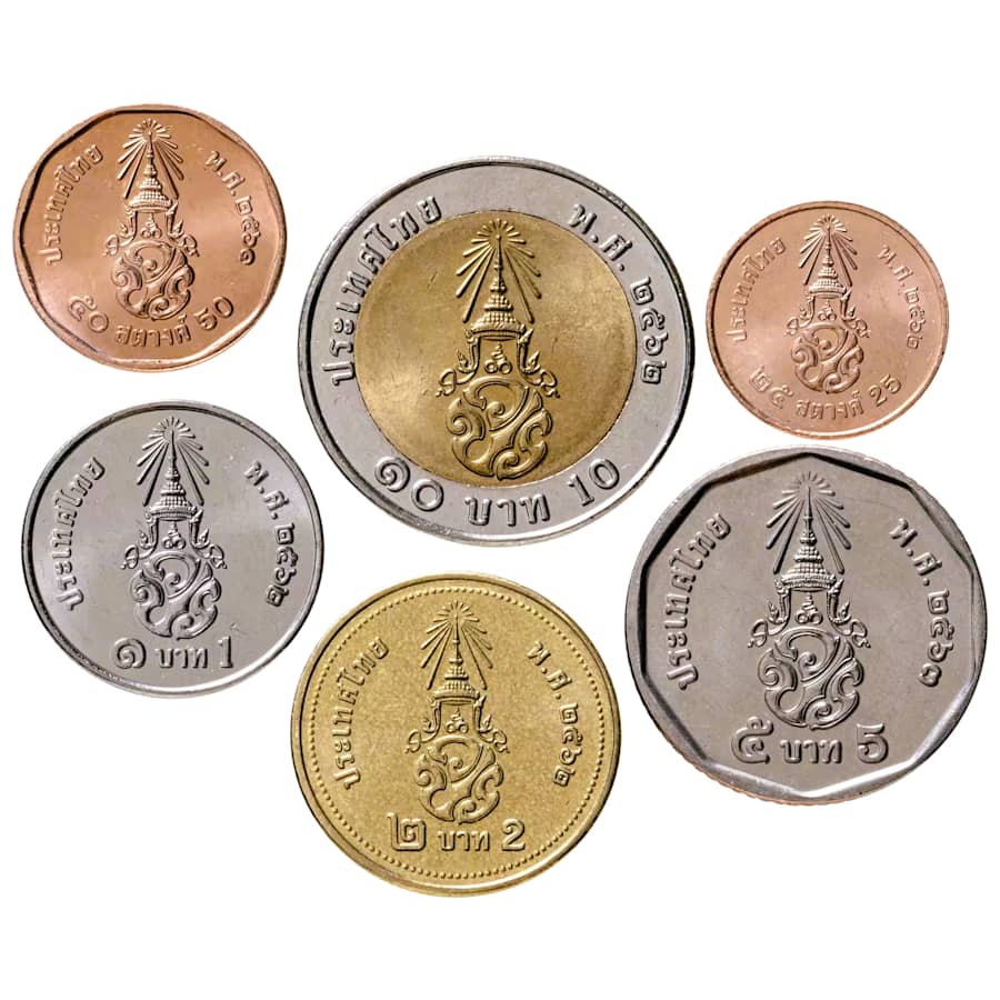 Tailandia 2018-2023. Lote 6 monedas años aleatorios (SC) KM_