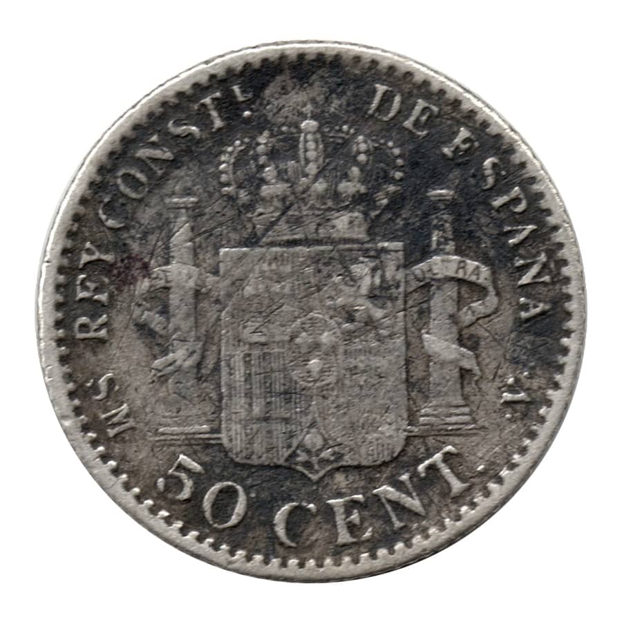 España 1904 [MND] 50 céntimos Plata. Alfonso XIII (BC)