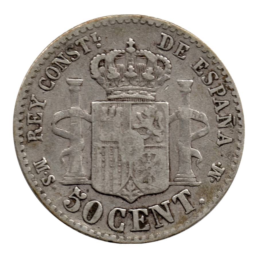 España 1885 [MND] 50 céntimos Plata. Alfonso XII (BC)