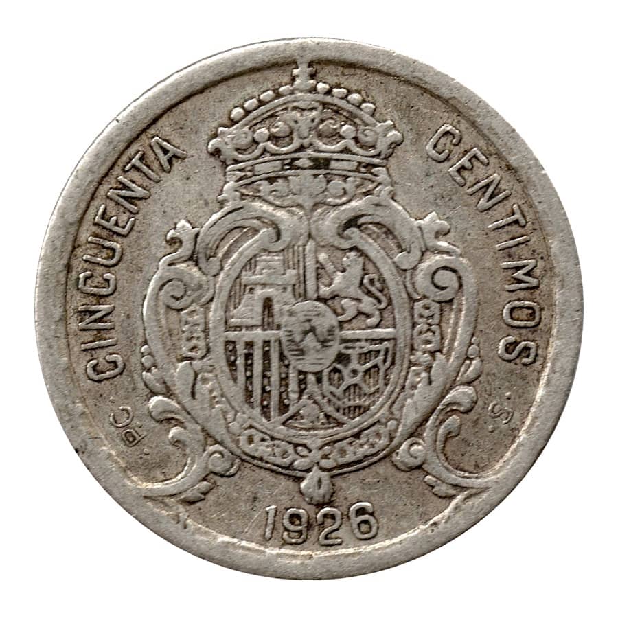 España 1926 [MND] 50 céntimos Plata. Alfonso XIII (MBC) 