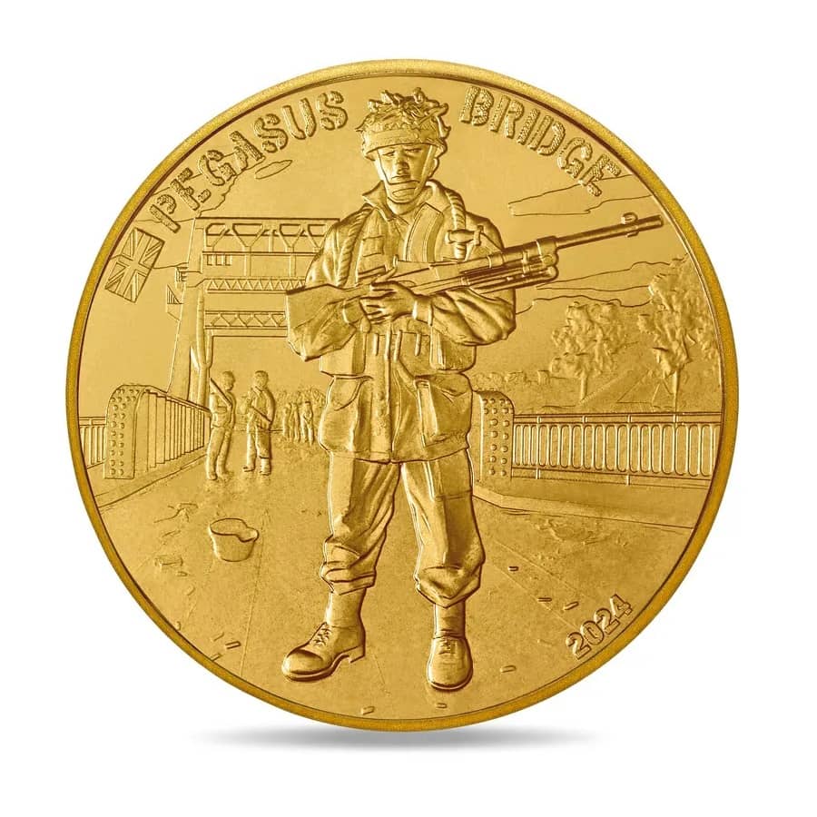 Francia 2024 [MND] 1/4 €. 80 aniversario del Día D - Pegasus Bridge (SC)