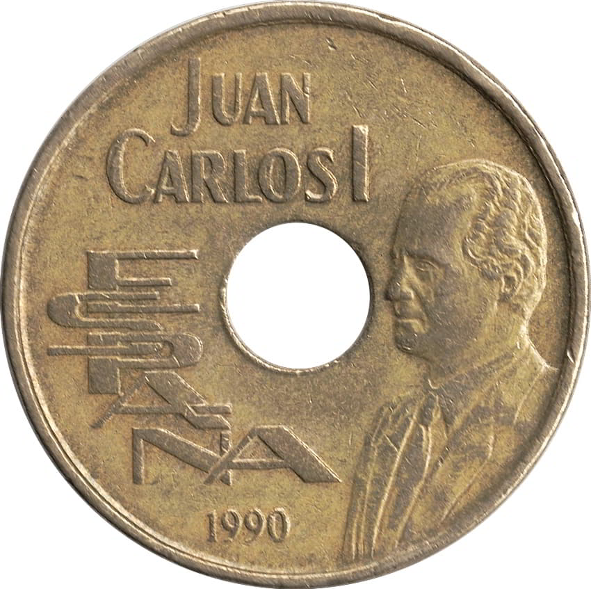 España 1990 [MND] 25 pesetas. Salto de altura. Juan Carlos I (MBC)