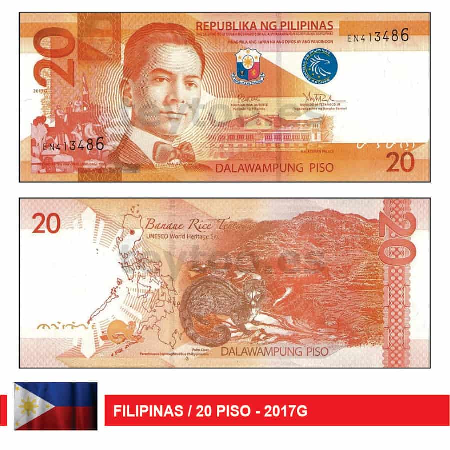 Filipinas 2017G. 20 Piso (UNC) P#206B.3.2