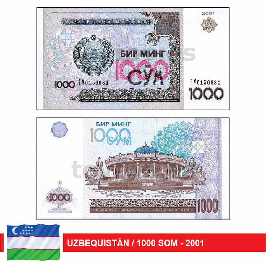 Uzbekistan 2001. 1000 Som (UNC) - P#82a.1