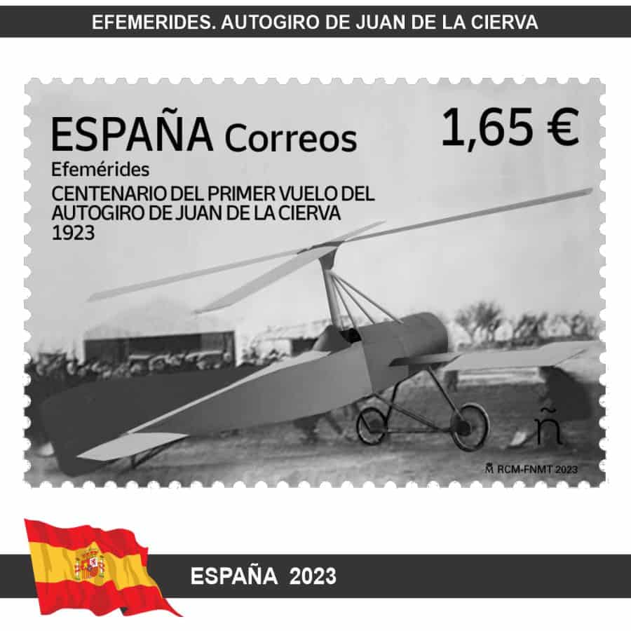 España 2023. Efemérides. Autogiro de Juan de la Cierva (MNH) CO#1.30-01