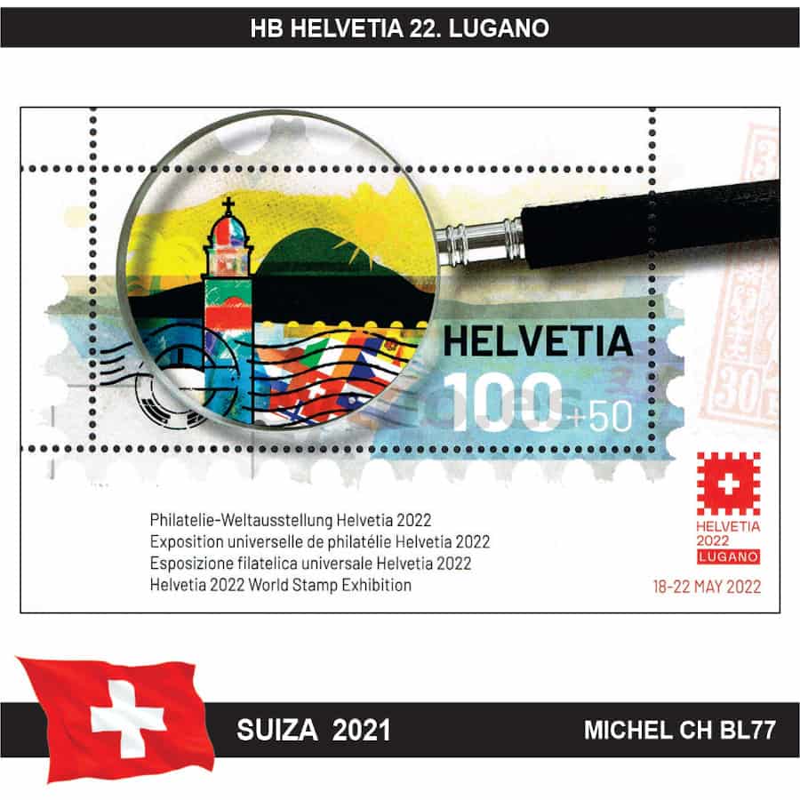 Suiza 2021. HB Helvetia 2. Lugano (MNH) MI#BL77