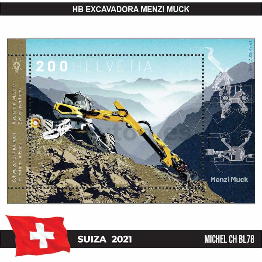 Suiza 2021. HB Excavadora Menzi Muck (MNH) MI#BL78