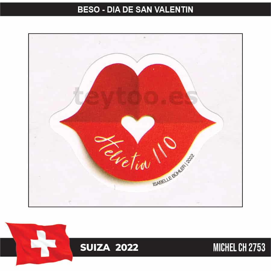 Suiza 2022. Beso. Día de San Valentín (MNH) MI#2753