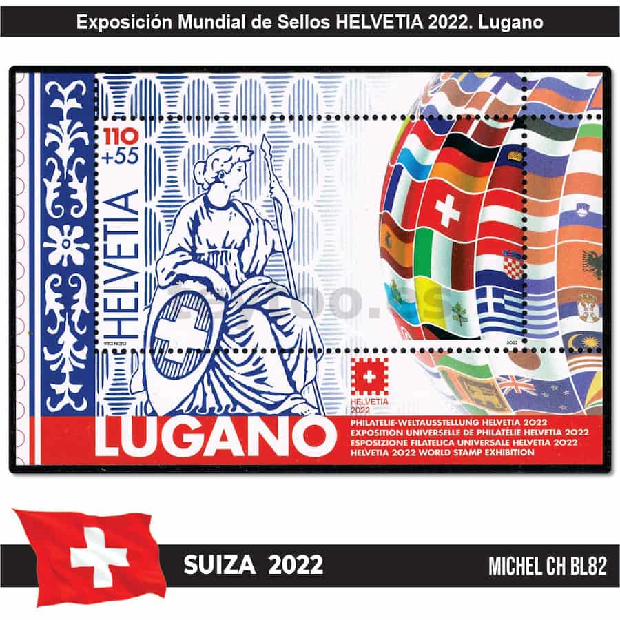 Suiza 2022. HB Exposición de Sellos HELVETIA '22 (MNH) MI#BL82