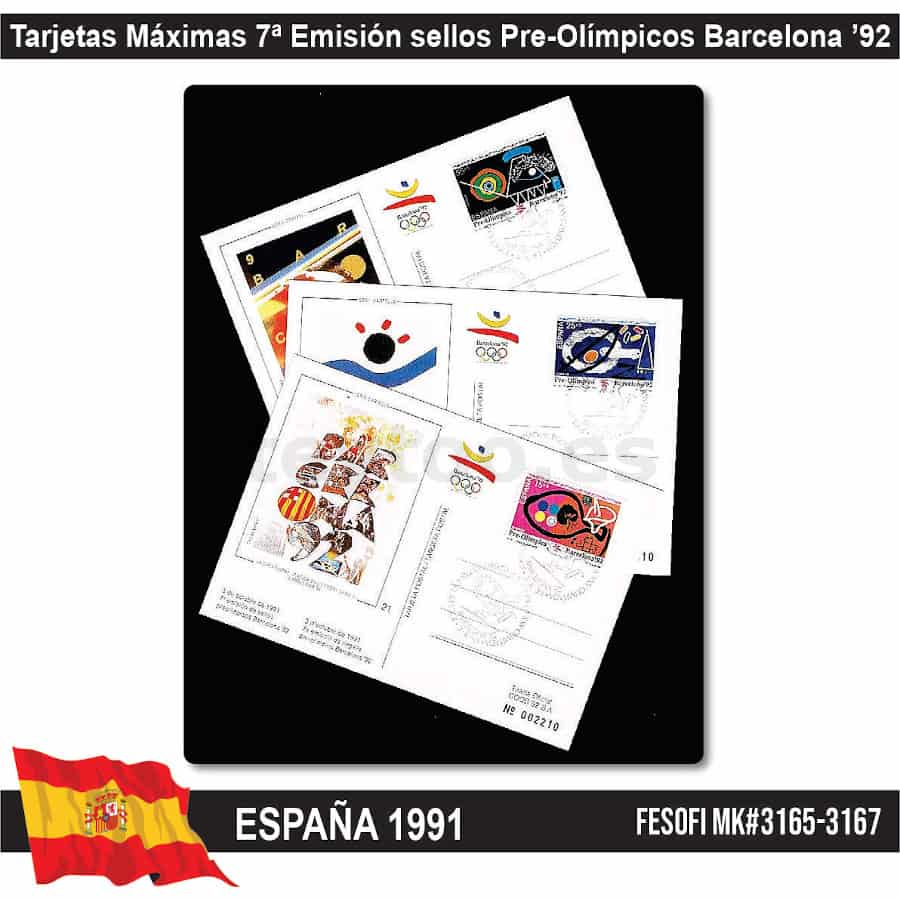 Spain 1991. MK 7th Pre-Olympic Issue Barcelona '92 (N) FE#3165-3167