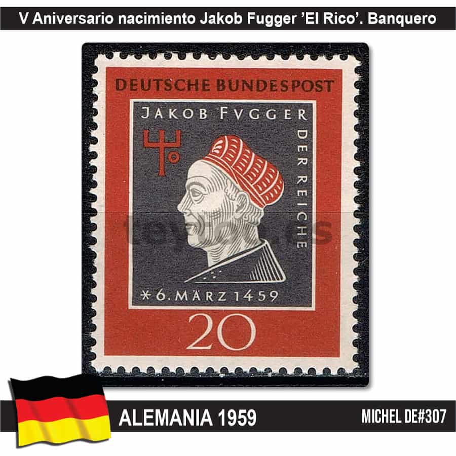 Alemania 1959. Jakob Fugger 'El rico'. Banquero (MNH) MI#307