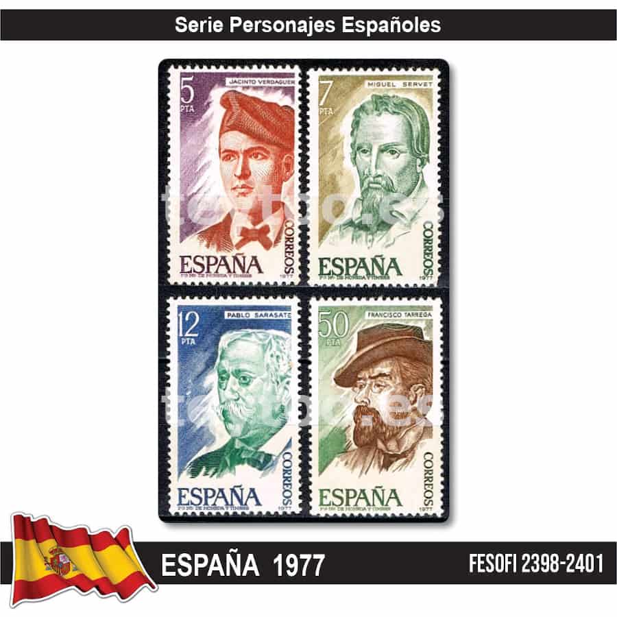 España 1977. Serie Personajes españoles (MNH) FE#2398-2401