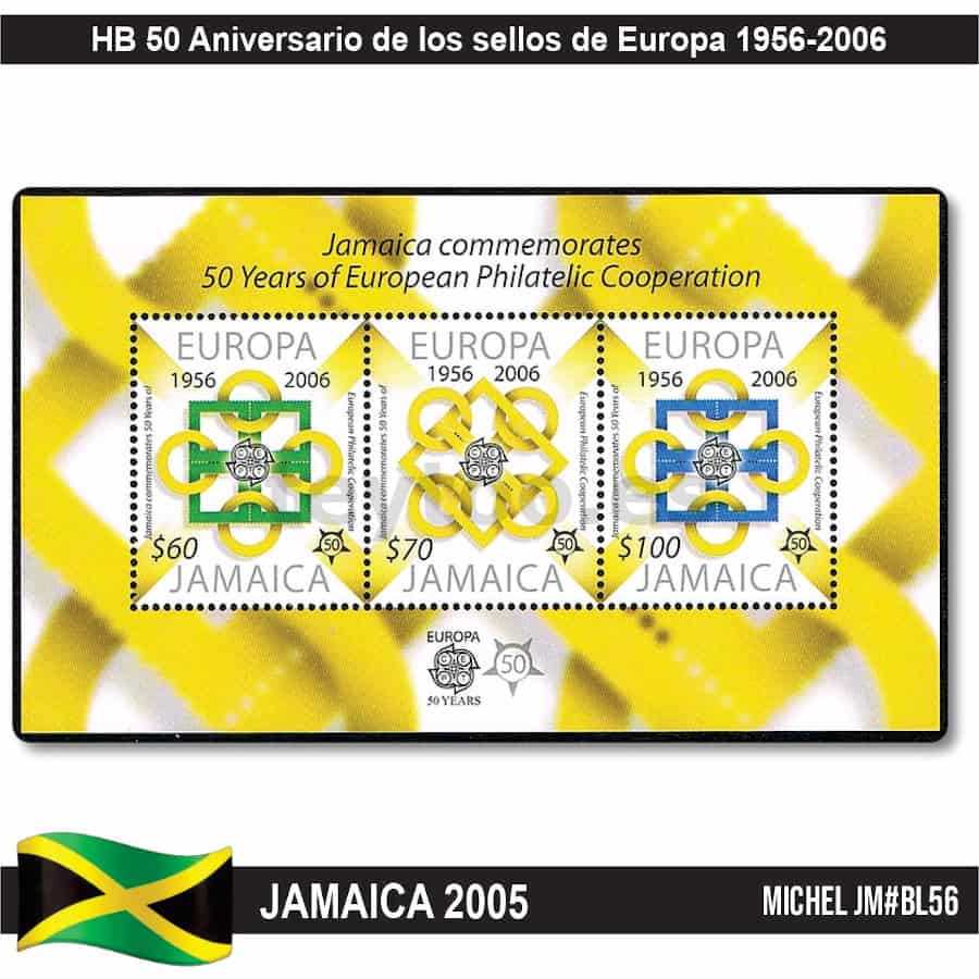 Jamaica 2005. HB 50 años de sellos de Europa (MNH) MI#BL56