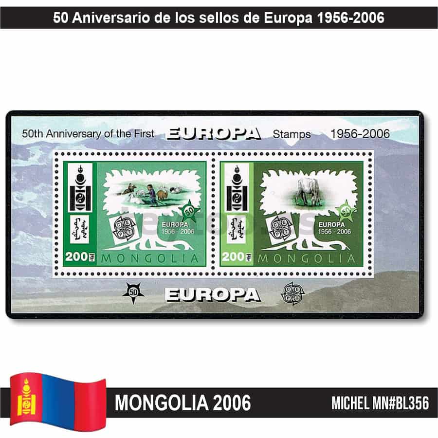 Mongolia 2006. 50 Years of Europe Stamps (MNH) MI#BL356