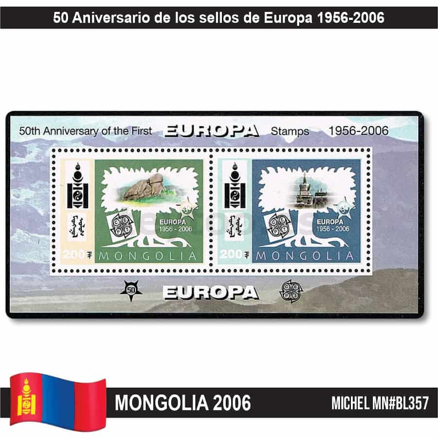 Mongolia 2006. 50 Years of Europe Stamps (MNH) MI#BL357