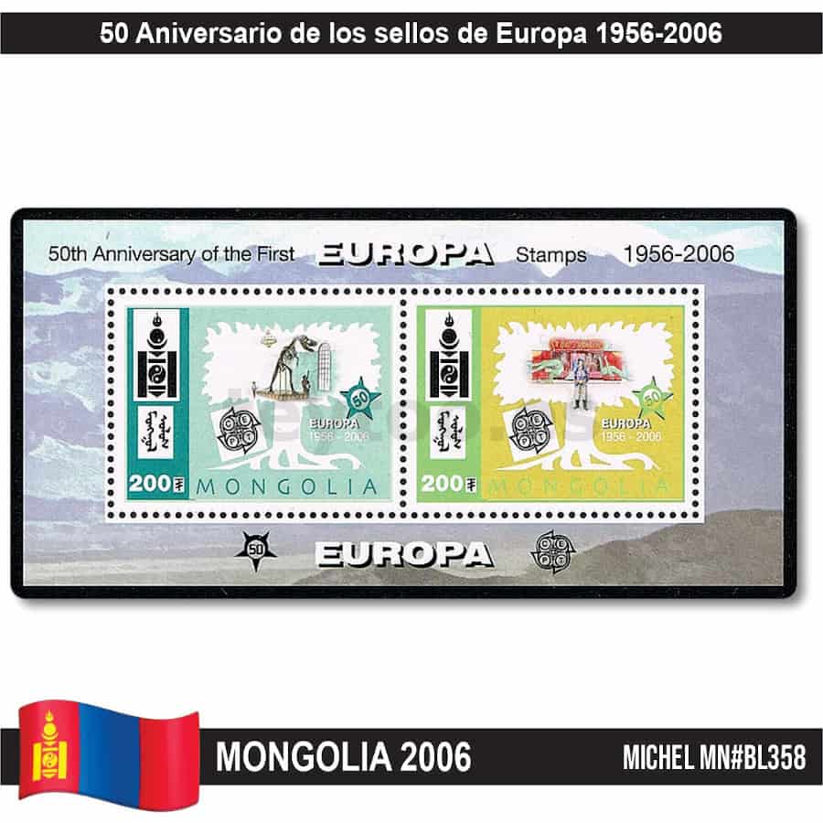 Mongolia 2006. 50 Years of Europe Stamps (MNH) MI#BL358