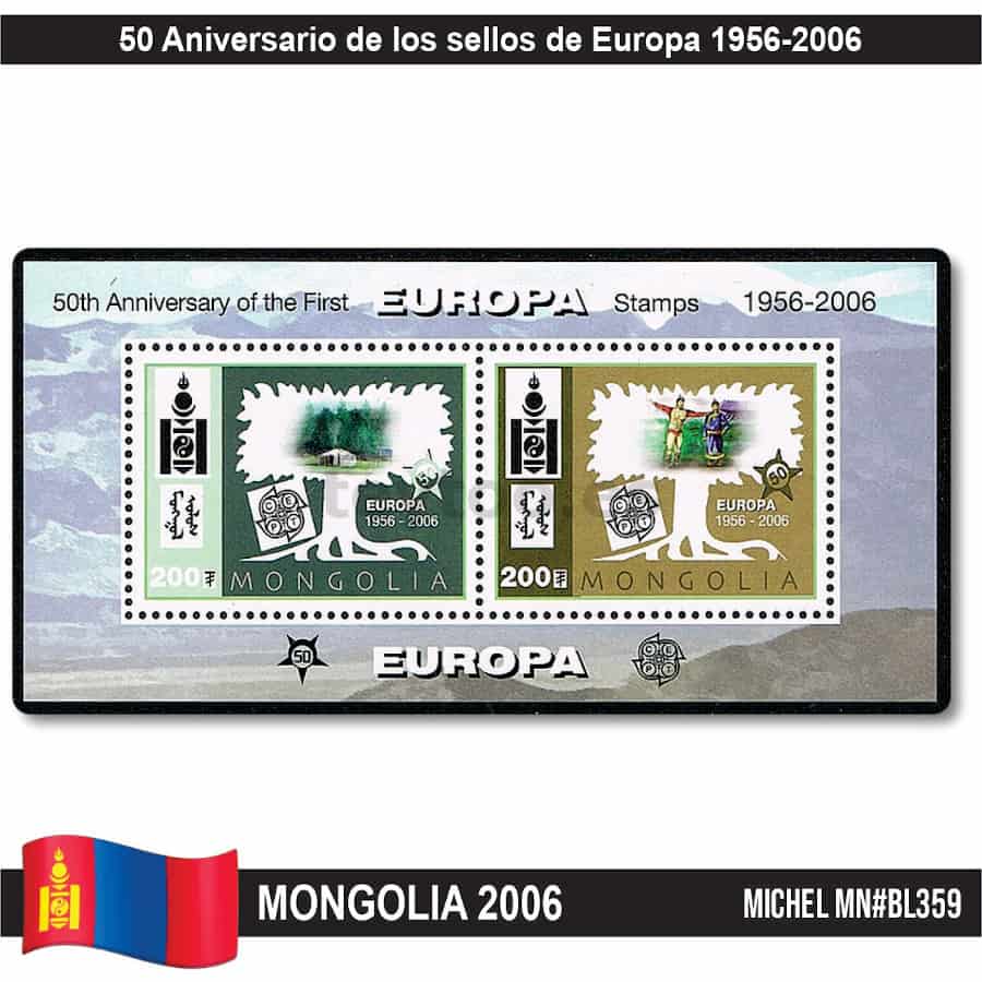 Mongolia 2006. 50 Years of Europe Stamps (MNH) MI#BL359