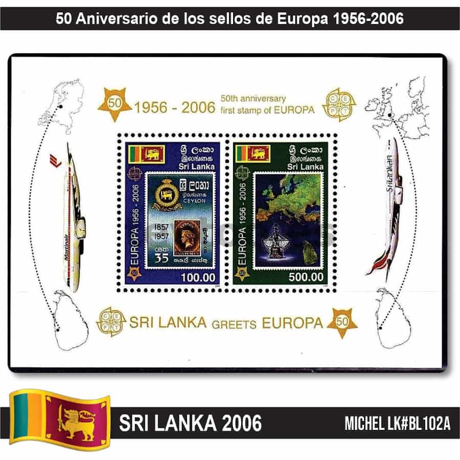 Sri Lanka 2006. HB 50 años de sellos de Europa (MNH) MI#BL102A