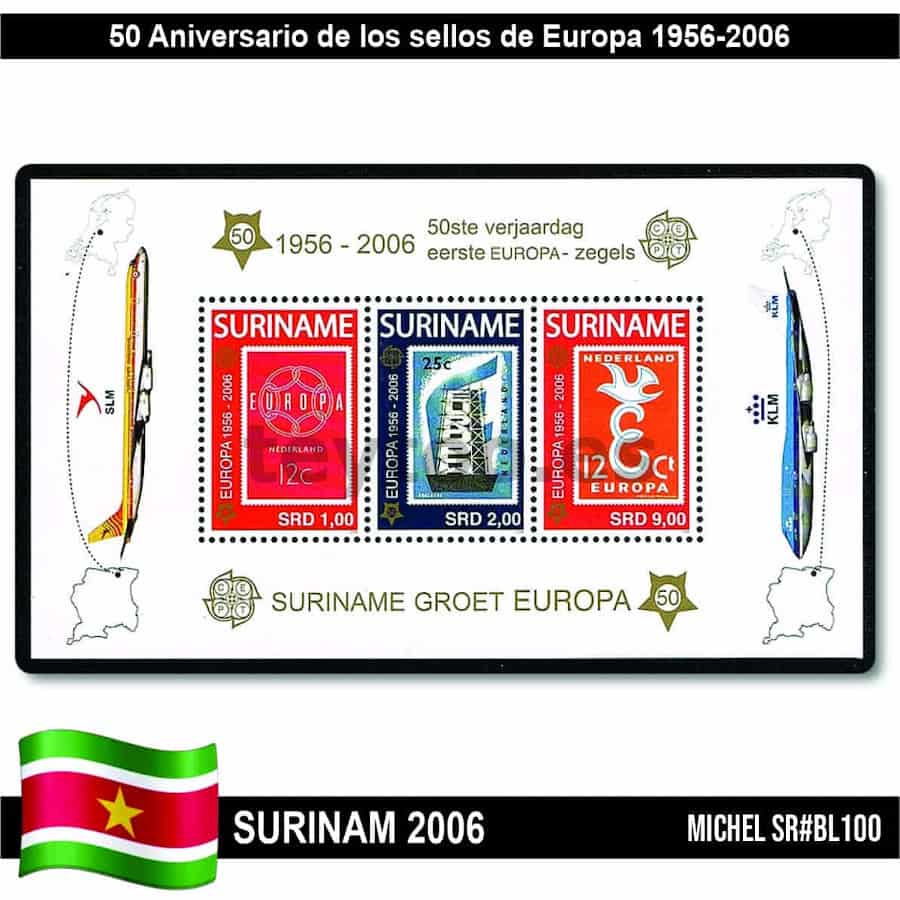 Surinam 2006. HB 50 años de sellos de Europa (MNH) MI#BL100