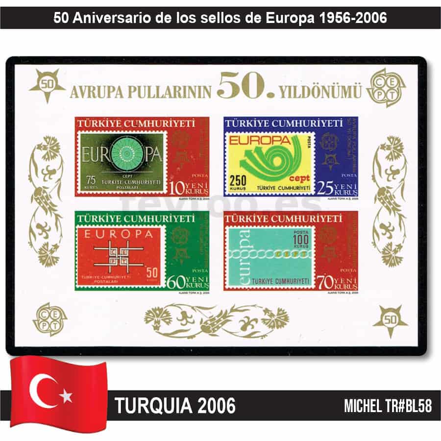 Turquía 2005. HB 50 años de sellos de Europa (MNH) MI#BL58