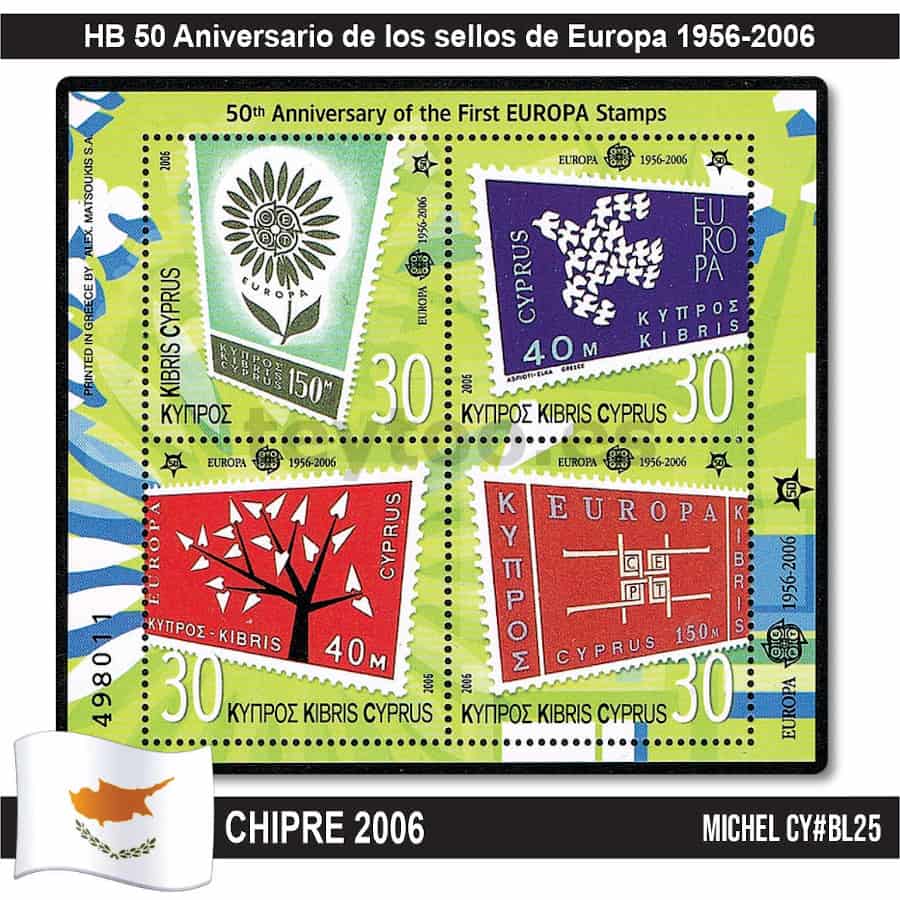 Chipre 2006. HB 50 Aniversario de los sellos de Europa (MNH) MI#BL25