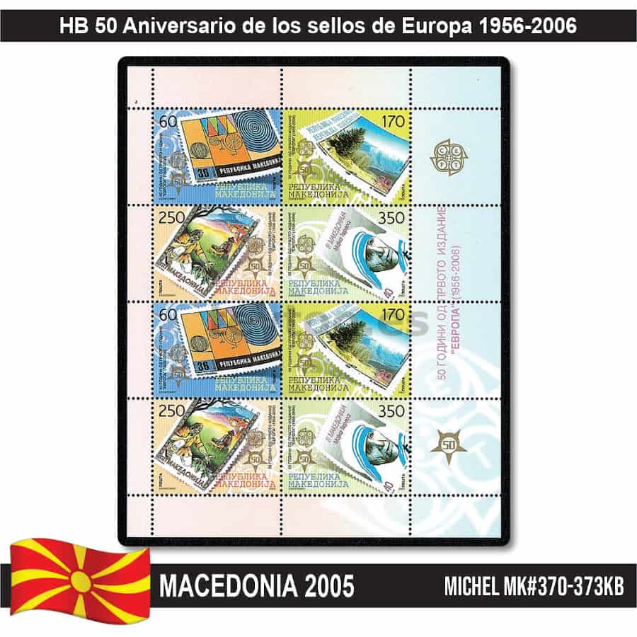 Macedonia 2005. HB 50 Aniversario de los sellos de Europa (MNH) MI#370-373KB