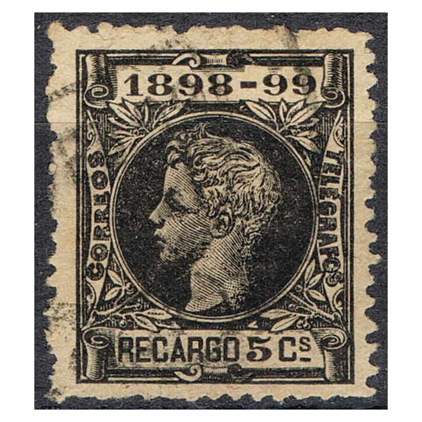 España 1898, Alfonso XIII, Impuesto de Guerra 5 (U) - EDIFIL 240