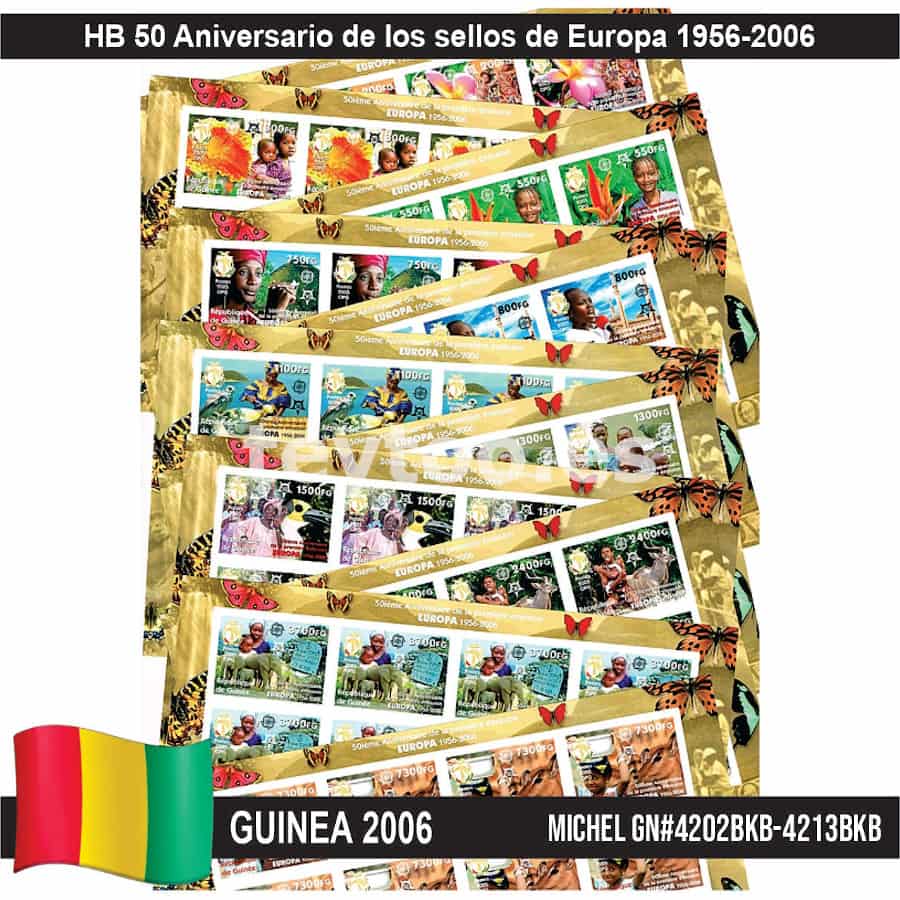 Guinea 2006. HB 50 Aniversario sellos de Europa (MNH) MI#4202AKB-4213AKB (copia)