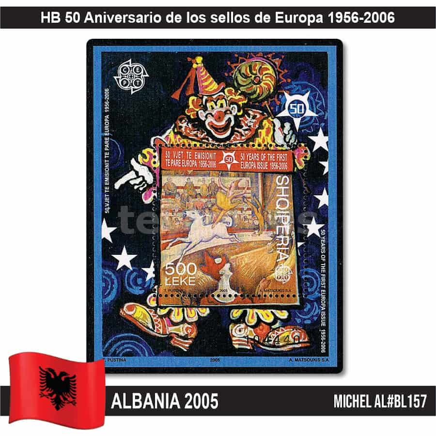 Albania 2005. HB 50 Aniversario sellos de Europa (MNH) MI#BL157