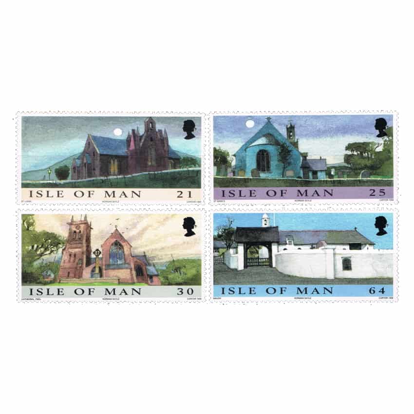 Isla de Man 1999. Serie Navidad: Iglesias (MNH) - SCOTT 838-841