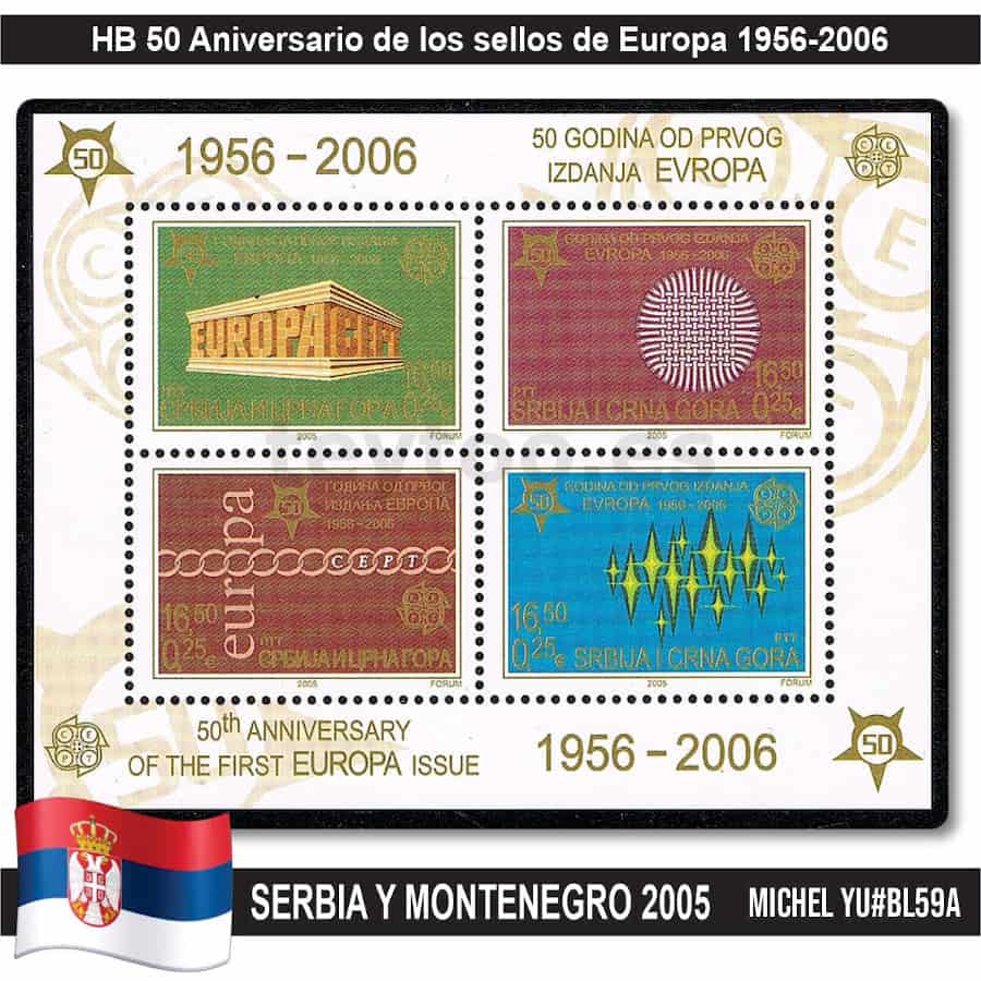 Bosnia Herzegovina 2005. HB 50 Aniversario sellos de Europa (MNH) MI#BL13B (copia)