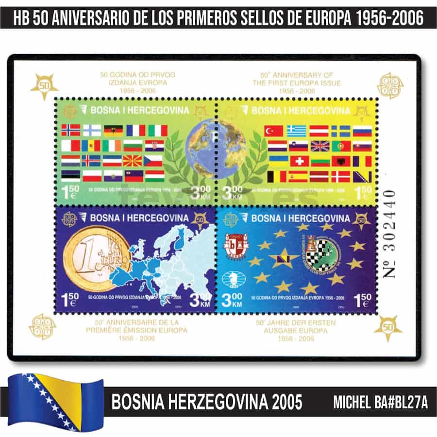 Bután 2006. HB 50 Aniversario sellos de Europa (MNH) MI#BL477A (copia)