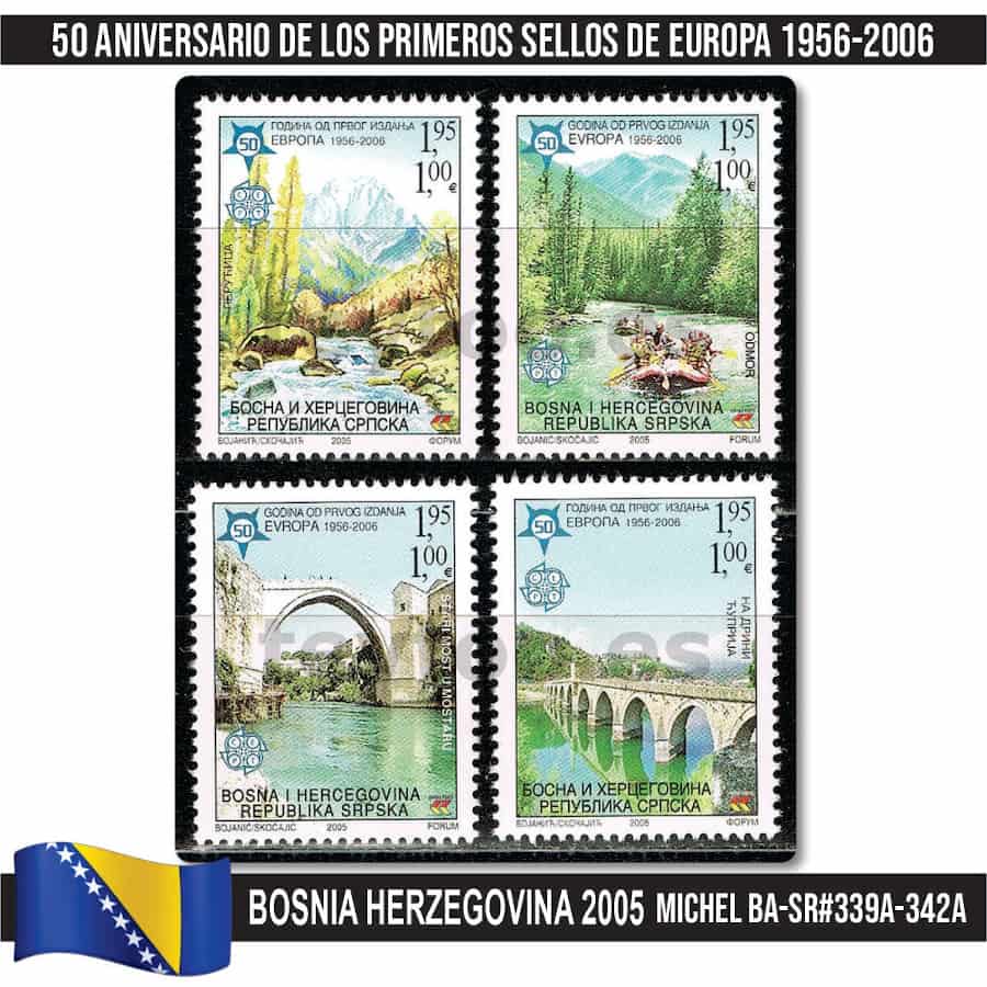 Bosnia Herzegovina 2005. 50 Aniversario sellos de Europa (MNH) MI#339A-342A