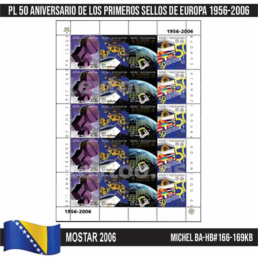 Mostar 2006. MP 50 Aniversario sellos de Europa (MNH) MI#166-169KB