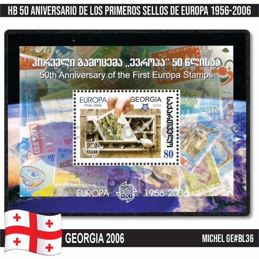 Georgia 2006. HB 50 Aniversario sellos de Europa (MNH) MI#BL35 (copia)