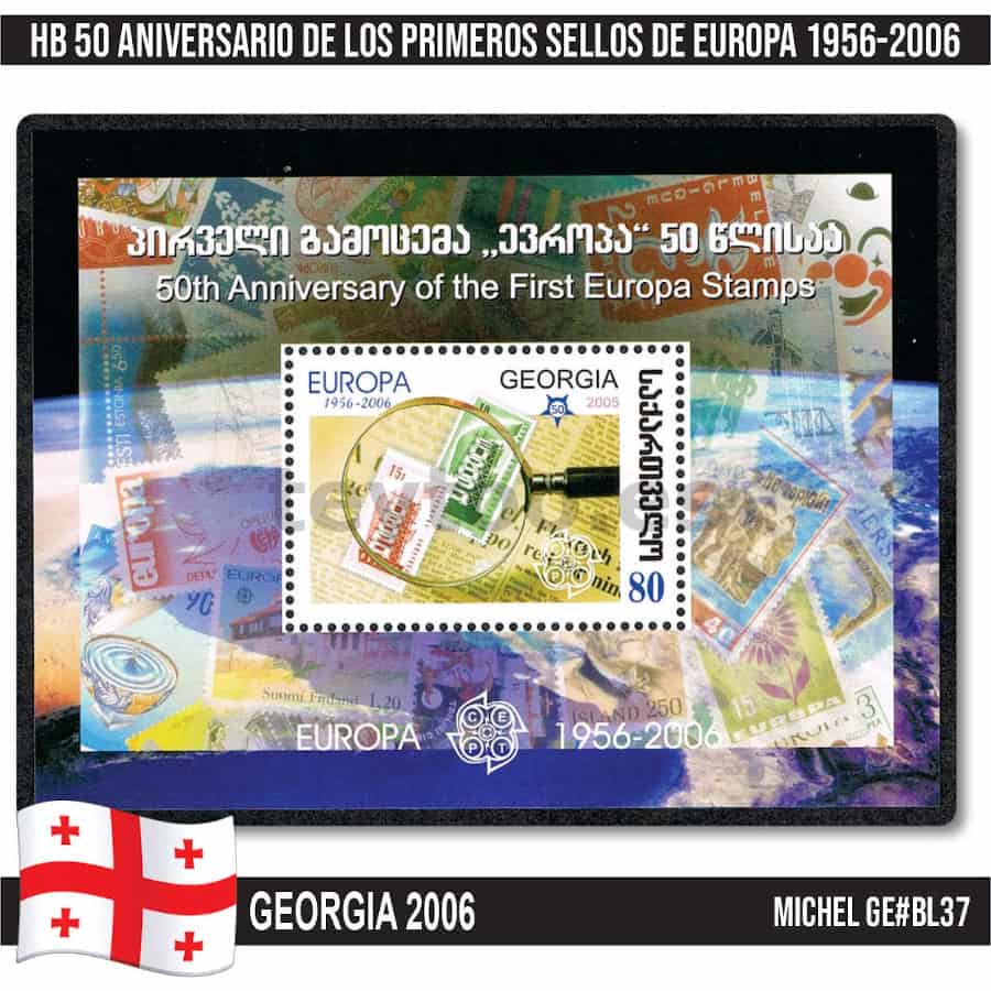 Georgia 2006. HB 50 Aniversario sellos de Europa (MNH) MI#BL36 (copia)