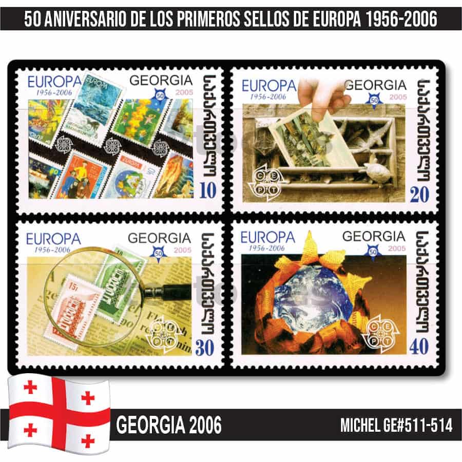 Georgia 2006. 50 Aniversario sellos de Europa (MNH) MI#511-514