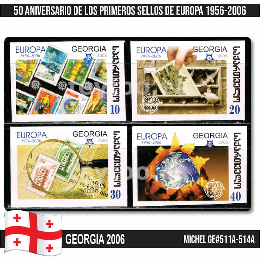 Georgia 2006. 50 Aniversario sellos de Europa (MNH) MI#511-514 (copia)