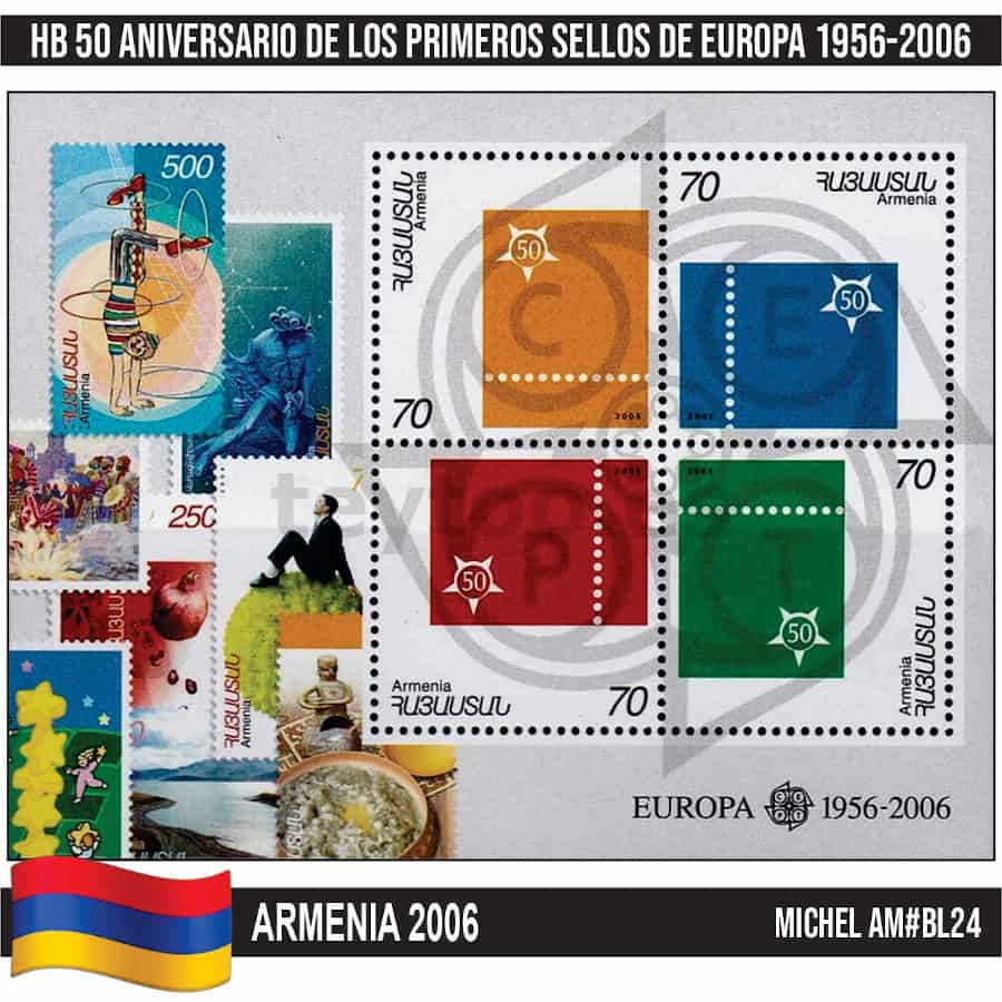 Armenia 2006. HB 50 Aniversario sellos de Europa (MNH) MI#BL24