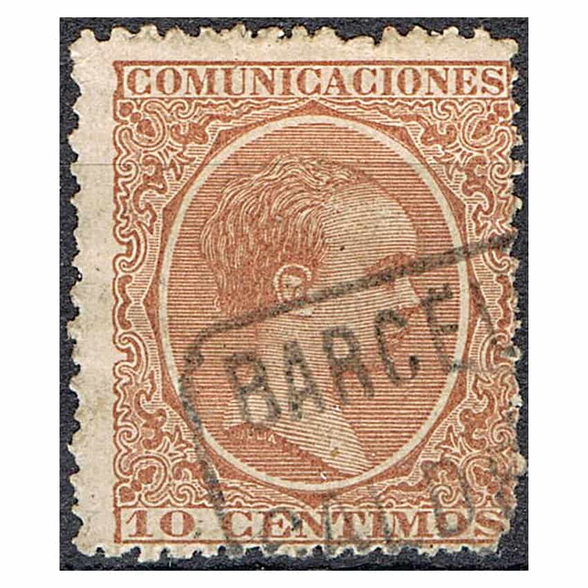 España 1889. Alfonso XIII, 10 c (U) - EDIFIL 217