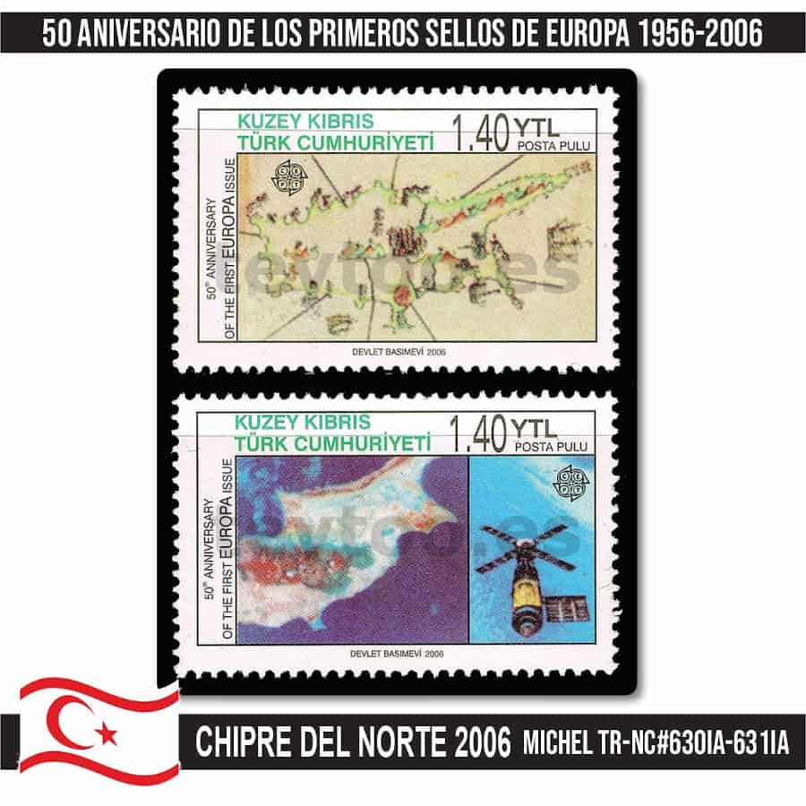 Chipre del Norte 2006. 50 Aniversario sellos de Europa (MNH) MI#630IA-631IA