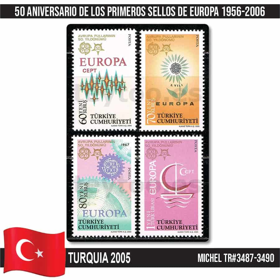 Turquía 2005. 50 Aniversario sellos de Europa (MNH) MI#3487-3490