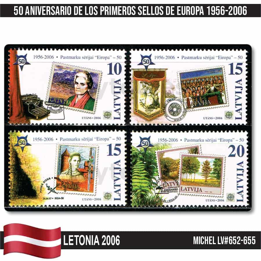 Latvia 2006. 50th Anniversary stamps of Europe (MNH) MI#652-655