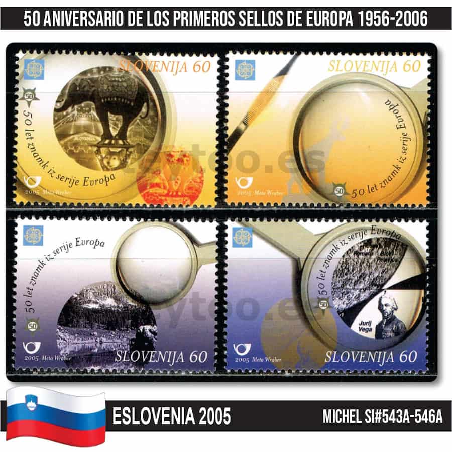 Eslovenia 2005. 50 Aniversario sellos de Europa (MNH) MI#543A-546A