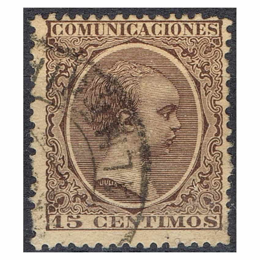 España 1889. Alfonso XIII, 15 c (U) - EDIFIL 219