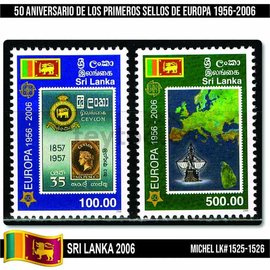 Sri Lanka 2006. 50 Aniversario sellos de Europa (MNH) MI#1525-1526