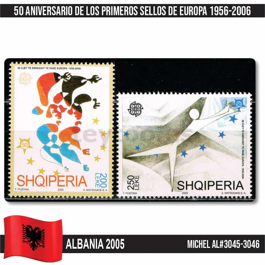 Albania 2005. 50 Aniversario sellos de Europa (MNH) MI#3045-3046