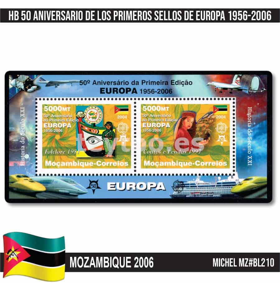 Mozambique 2006. HB 50 Aniversario sellos de Europa (MNH) MI#BL210